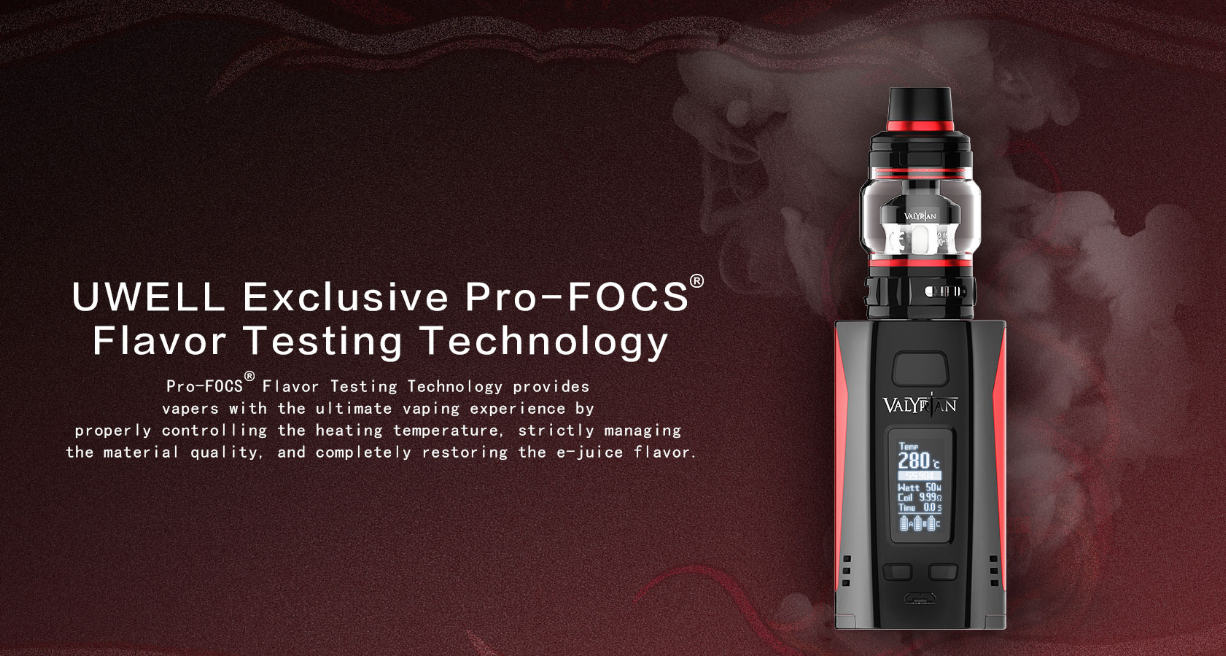 Uwell Valyrian 2 Starter Kit Uwell Exclusive Pro-FOCS Flavor Testing Technology